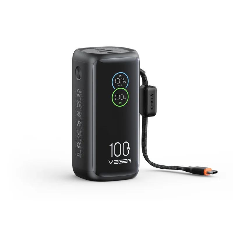 PowerCAN® 20000mAh 100W Laptop Power Bank with Built-in USB-C Cable & LED Display