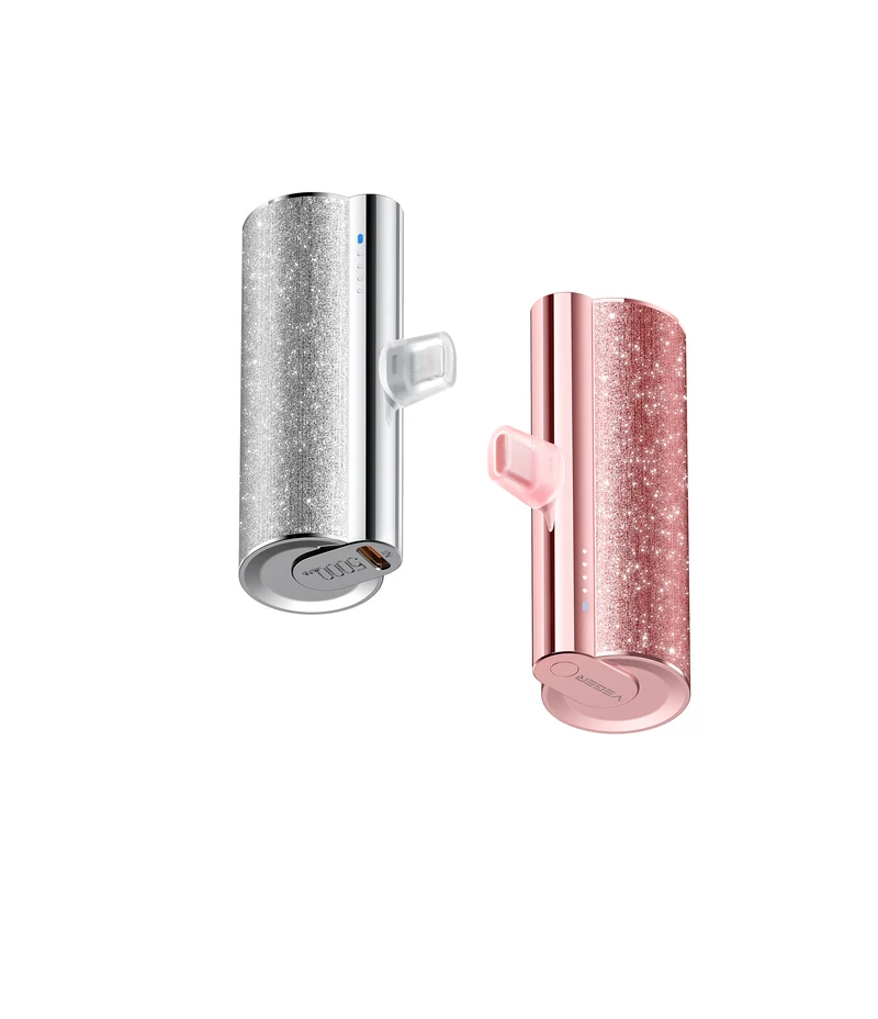 Lipstick-C 5000mAh Mini Portable Charger with Built-in Cable for iPhone & Android
