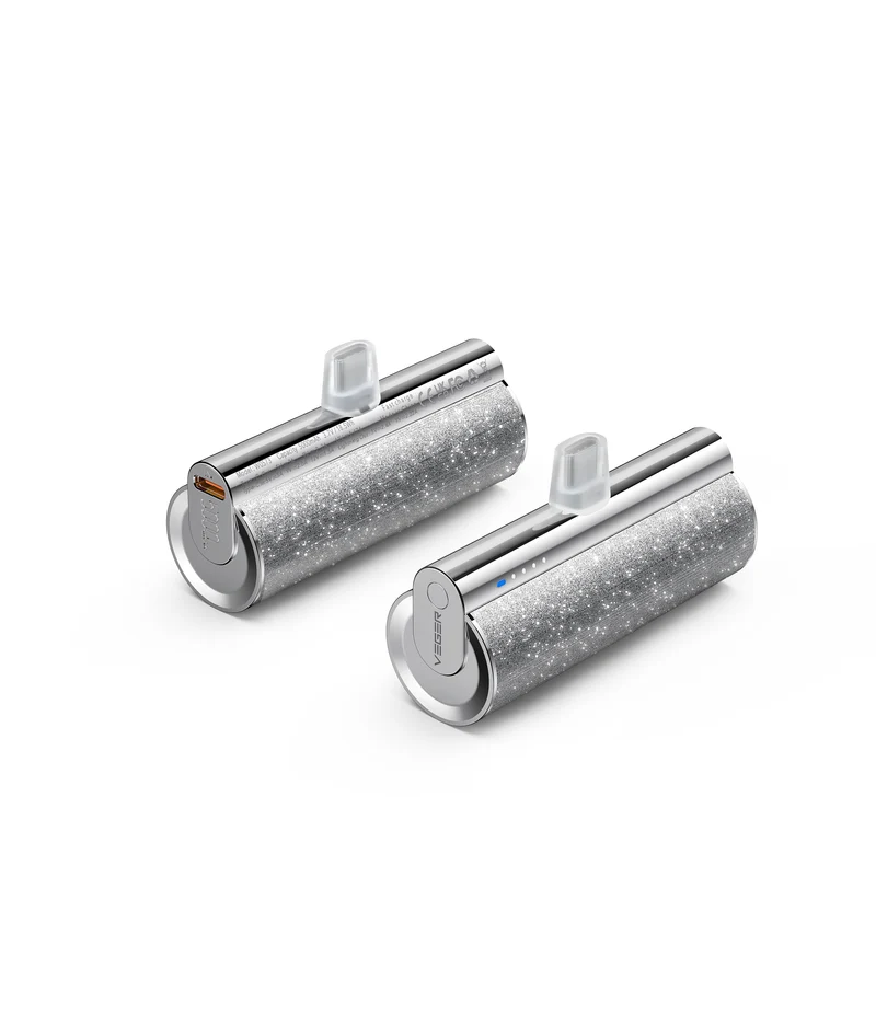 Lipstick-C 5000mAh Mini Portable Charger with Built-in Cable for iPhone & Android