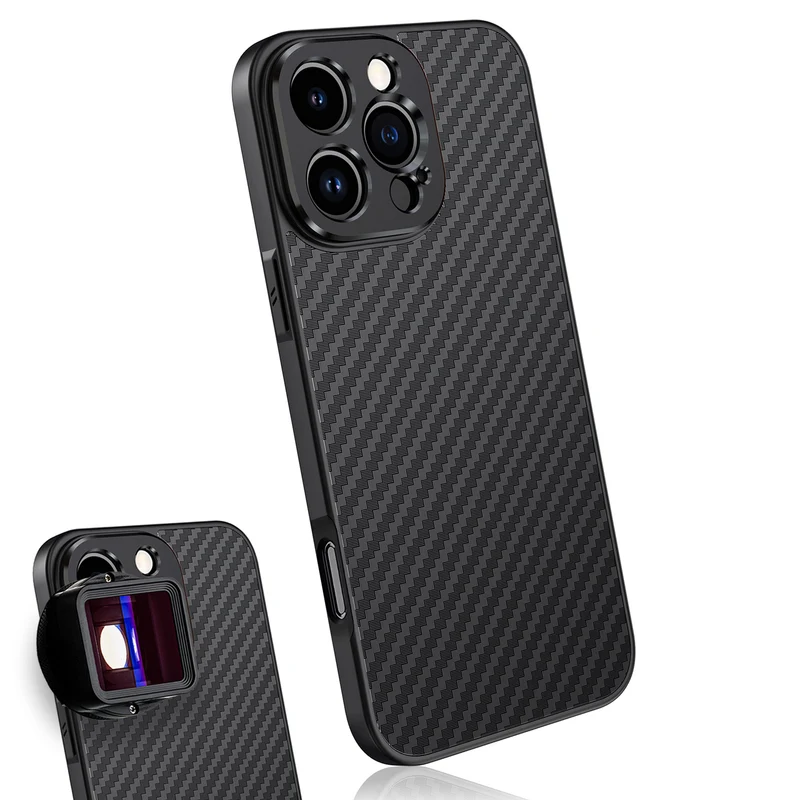 MOJOGEAR 17-mm-Objektivhülle für iPhone 16 Pro – Carbon