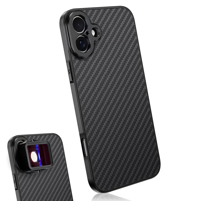 MOJOGEAR 17-mm-Objektivhülle für iPhone 16 Plus – Carbon