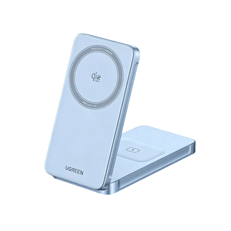 UGREEN MagFlow 2-in-1 Magnetic Wireless Charger (Qi2 25W, MagSafe-compatible)