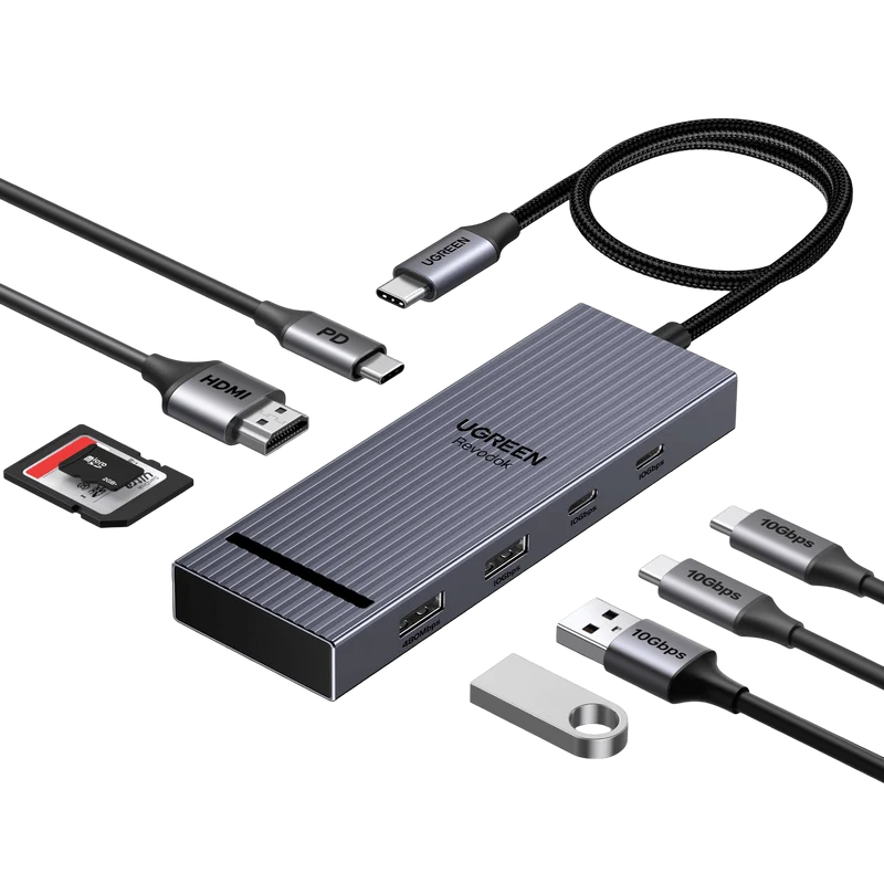 UGREEN Revodok USB-C Hub (8-Port, 10Gbps, 4K@60Hz, 100W)