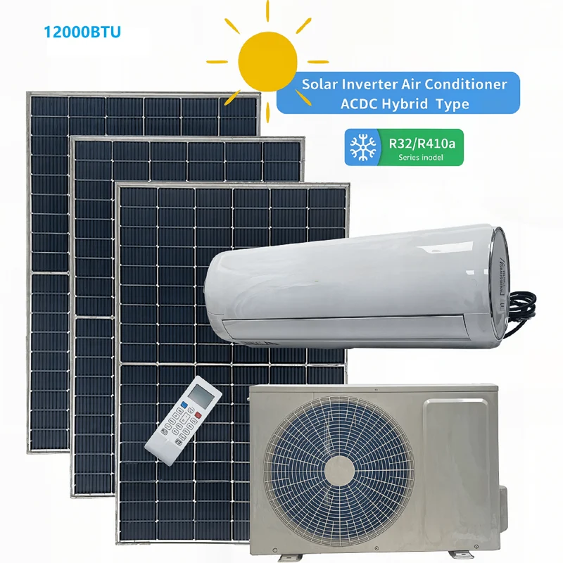 12000 BTU Solar-Klimaanlage – Hybrid AC/DC Off-Grid-Kühlung