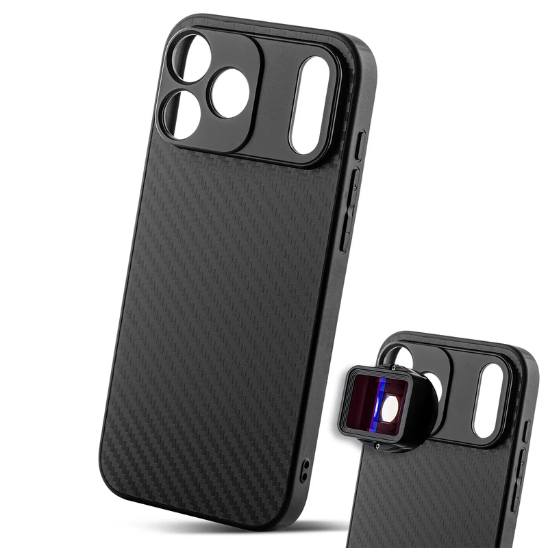 MOJOGEAR 17mm Objektivhülle für iPhone 17 Pro Max – Carbon