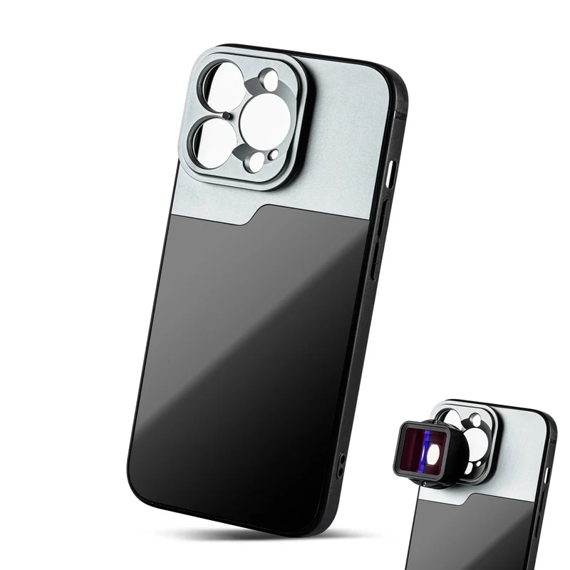 MOJOGEAR 17 mm Objektivtasche für iPhone 13 – schwarz/grau