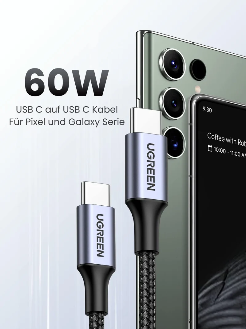 UGREEN 60W PD 3.0 PPS USB-C auf USB-C Ladekabel 2 Stück (1 M)