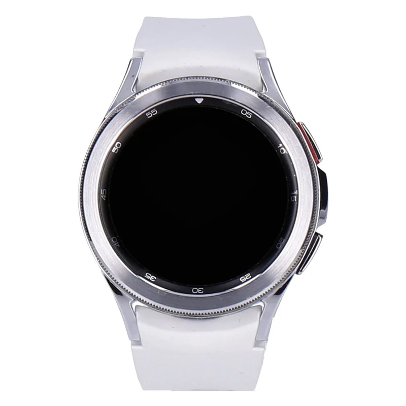 Samsung Galaxy Watch4 Classic 42mm Silber mit Silikonarmband Weiß