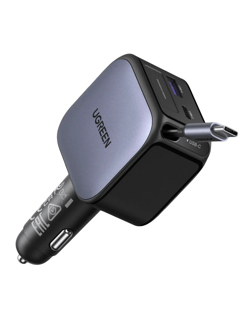 UGREEN Nexode Car Charger 90W with Retractable USB-C Cable