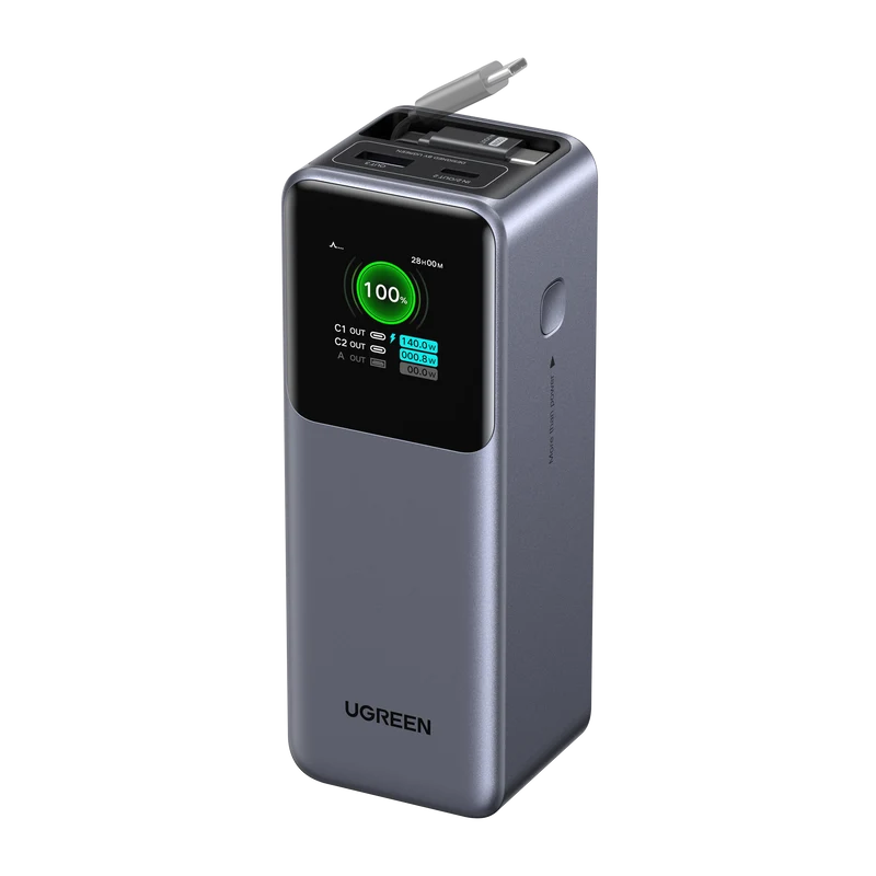 UGREEN Nexode Power Bank 20000mAh 165W with Retractable USB-C Cable