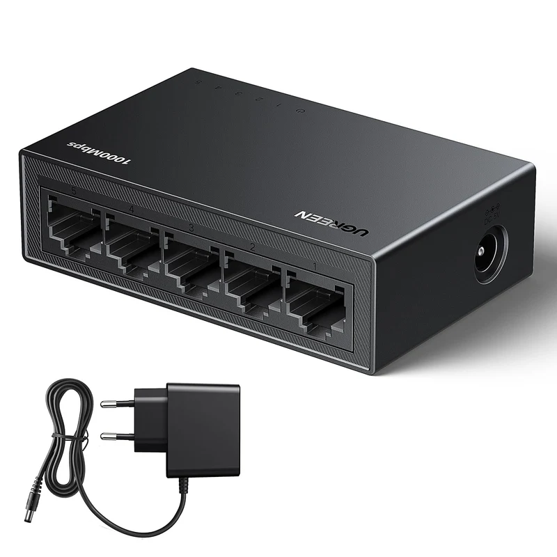 UGREEN Ethernet Network Switch 5 Ports Speed 10/100/1000 Mbps