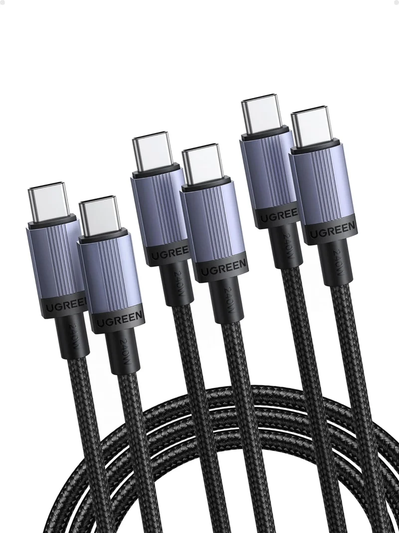 UGREEN 3 Pieces USB C Cable 240W 5V 48A PD3.1 Quick Charge (2M)
