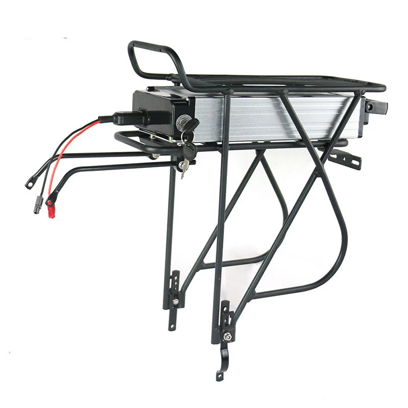 【UK LAGER】T032 48V 18Ah BMS30A Gepäckträger-E-Bike-Akku mit 2A-Ladegerät, passend für 0-1000W-Motoren