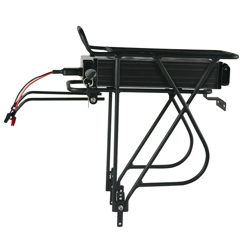 【UK LAGER】T032 48V 15Ah BMS30A Gepäckträger-E-Bike-Akku mit Gepäckträger und 2A-Ladegerät, passend für 0-1000W-Motoren