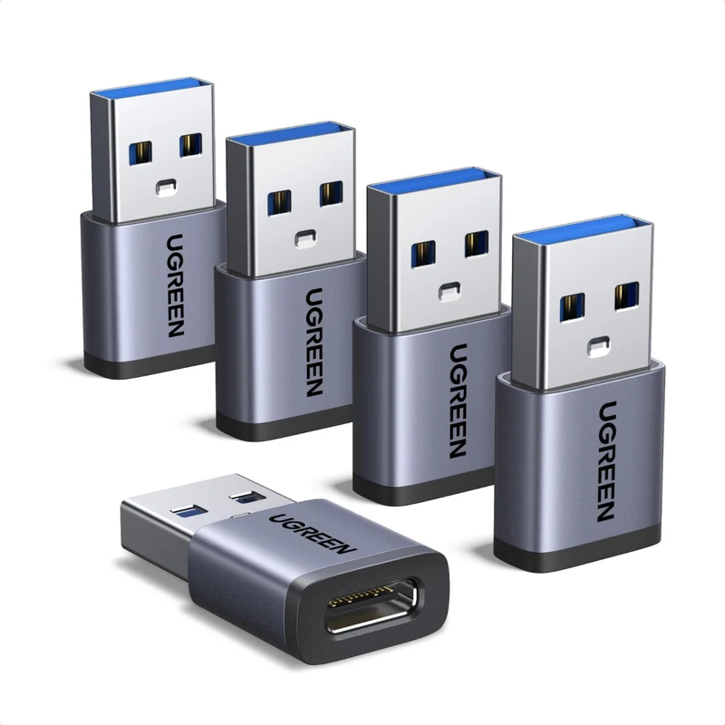 UGREEN USB C to USB 3.2 Adapter 10Gbps Type C to Type A Converter (5 Pack)