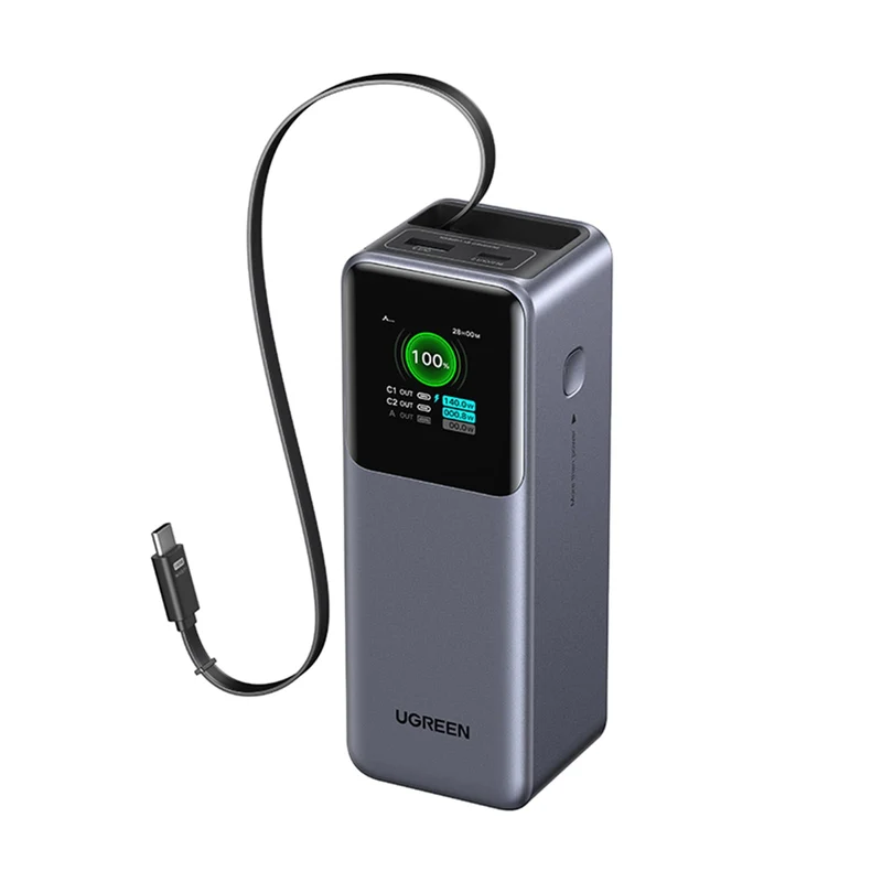 UGREEN Nexode Power Bank 20000mAh 165W con cable USB-C retráctil