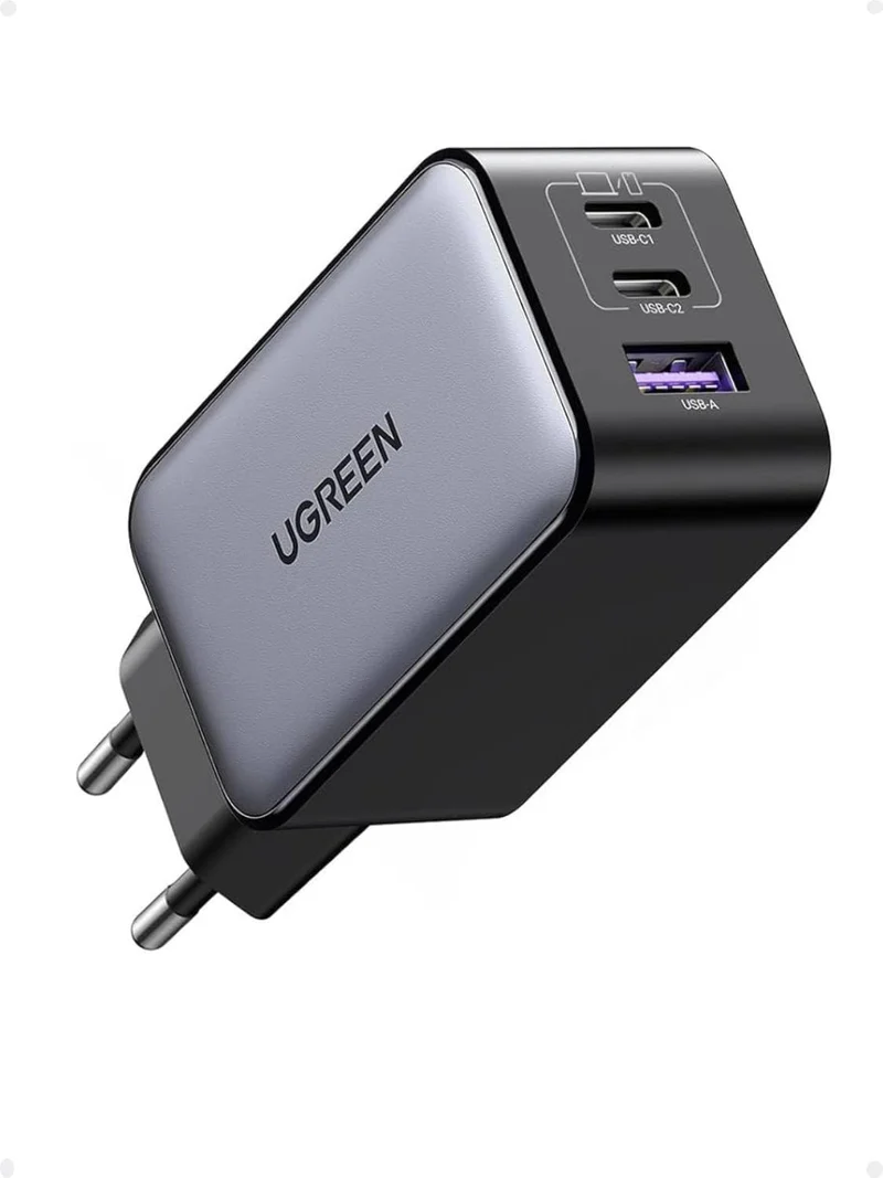 UGREEN Nexode Cargador GaN USB C 65W – Cargador de pared de 3 puertos