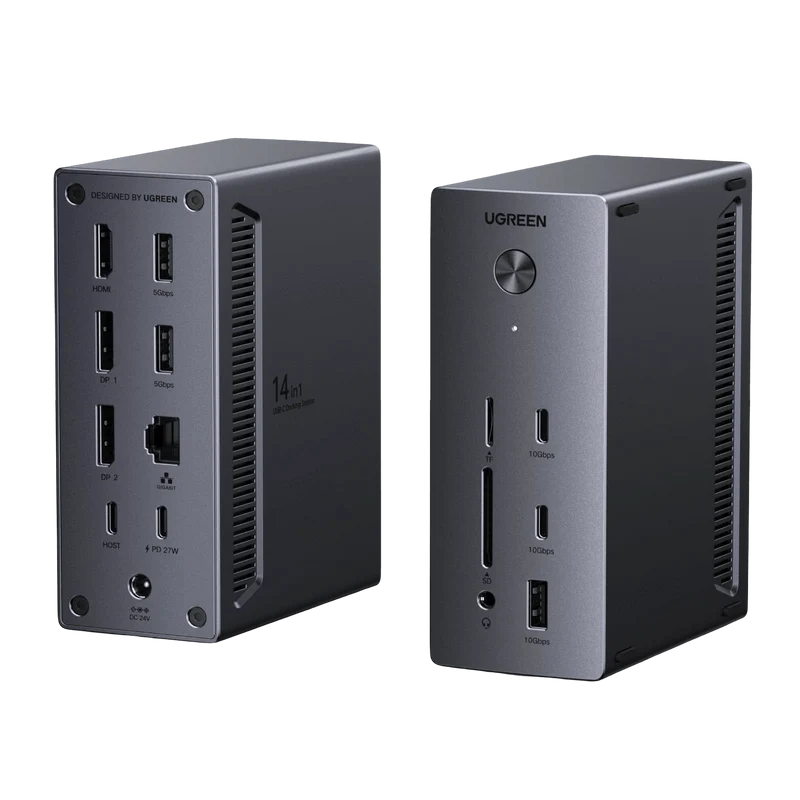 UGREEN Revodok Pro 14-in-1 Docking Station (Triple 4K, 2x DP + HDMI, 100W Charging, 10Gbps)
