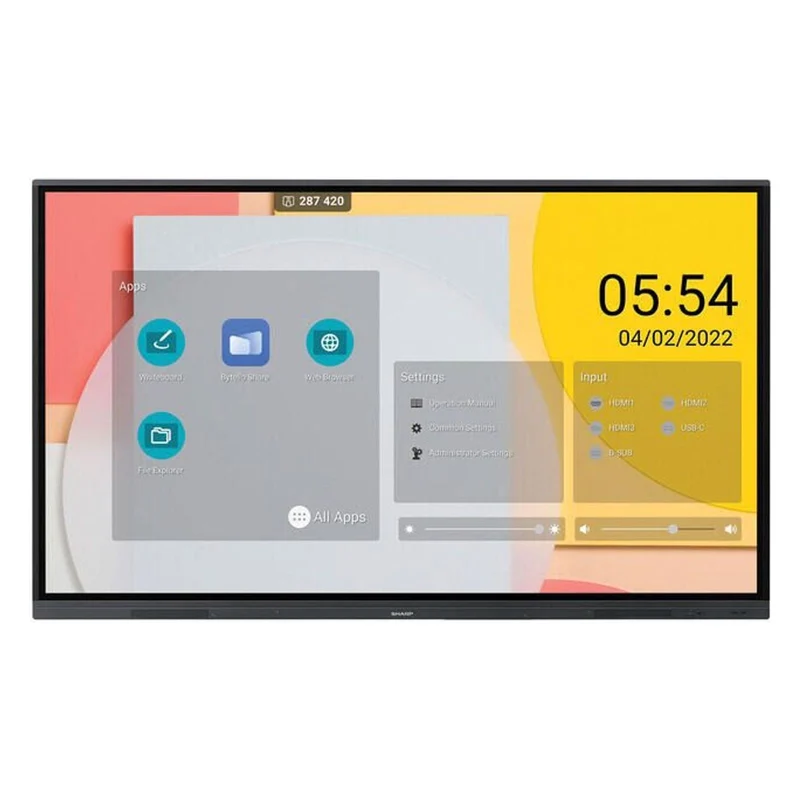 Sharp PN-L652B Interaktives Whiteboard 65 Zoll 2160 Pixel Touchscreen Schwarz