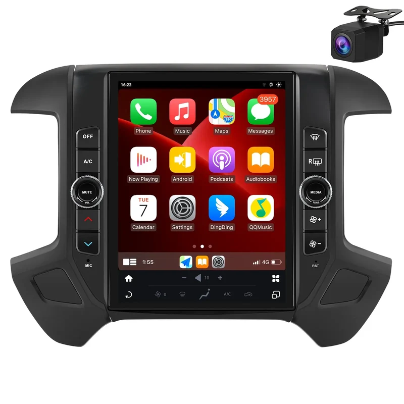 AWESAFE Car Radio Stereo for Chevy Silverado GMC Sierra 2014-2018,8Core, 4G+64GB,Wireless CarPlay & Android Auto