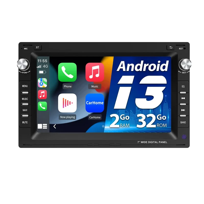AWESAFE Android 13 Autoradio [2Go + 32Go] avec écran tactile 7 pouces pour VW Passat B5, Golf, Polo MK4, T5, Ibiza 6L, etc. Compatible Volkswagen avec Bluetooth, Wi-Fi, GPS, CarPlay et Android Auto