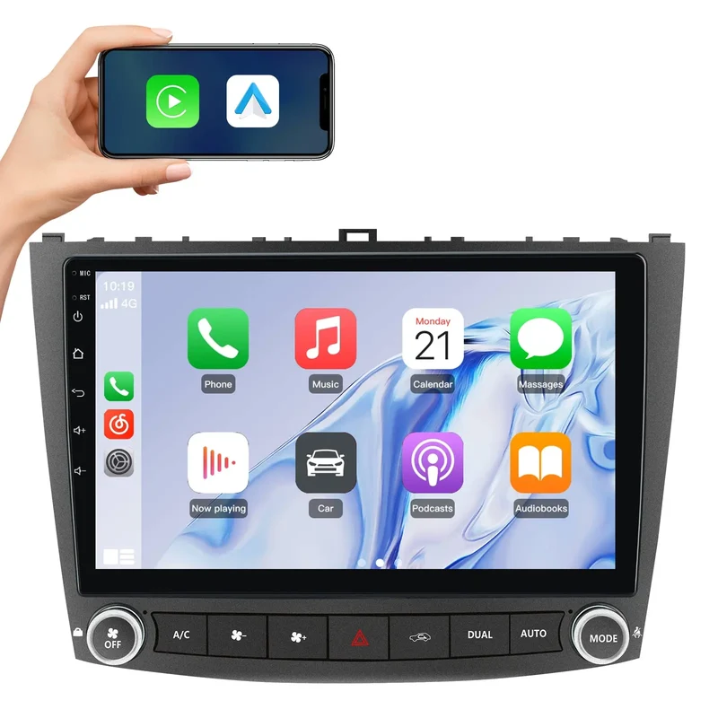 AWESAFE Car Radio 9 Inch with CarPlay GPS Bluetooth SWC for Lexus IS250 IS300 IS200 IS220 IS350 2005