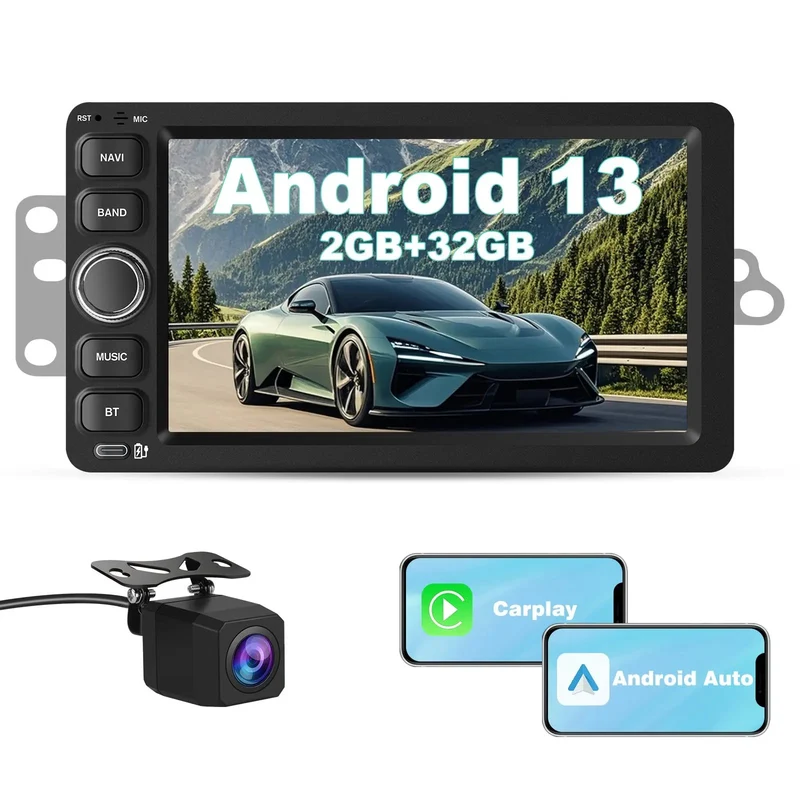 AWESAFE Car Stereo Radio with CarPlay Bluetooth for Chevrolet Silverado Tahoe GMC H 2003-2006