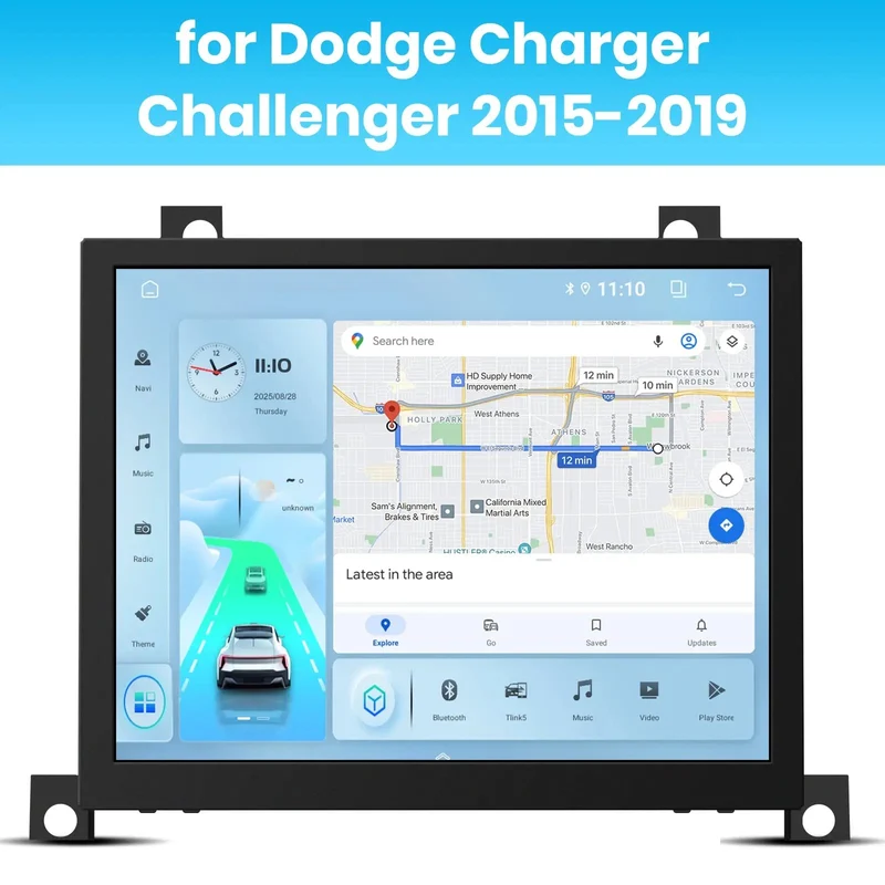 AWESAFE Car Radio St with CarPlay GPS DSP for Dodge Challenger With Carplay Android Auto Dsp Gps Navigation