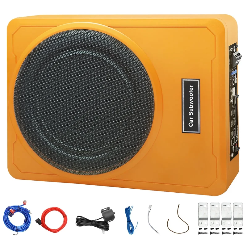 AWESAFE 10 inch 1200W Slim Underseat Active Car Truck Subwoofer Powerful Audio for 99% Vehicles