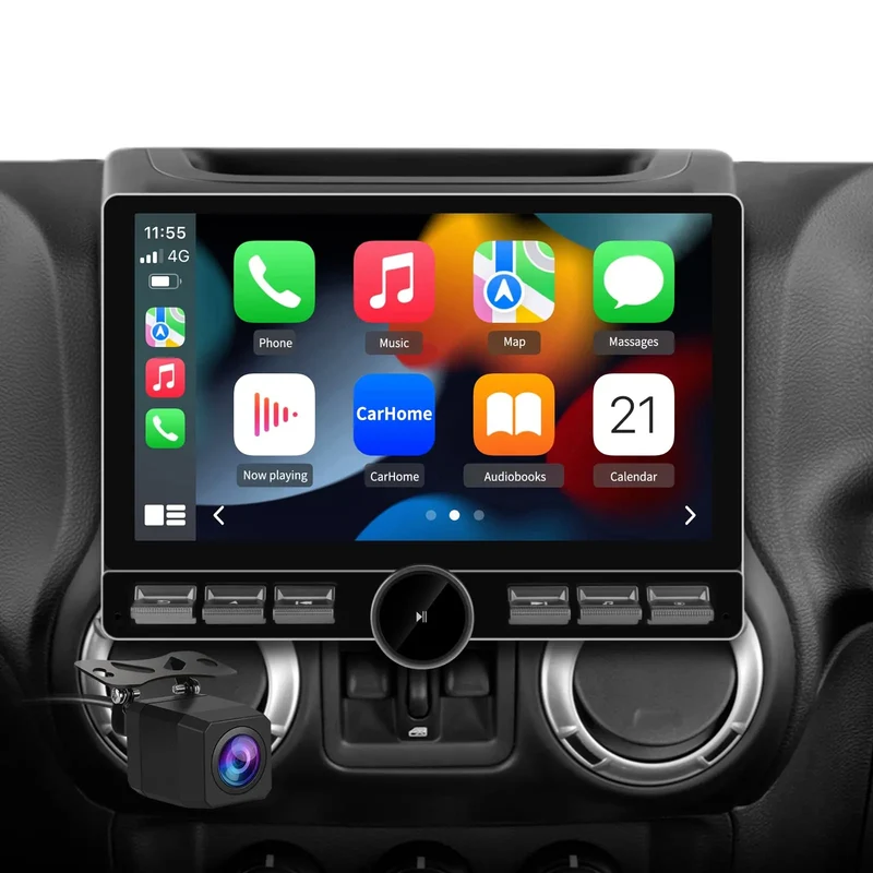 AWESAFE Car Stereo with Bluetooth DSP for Jeep Wrangler - & Dodge Ram 2007-2018