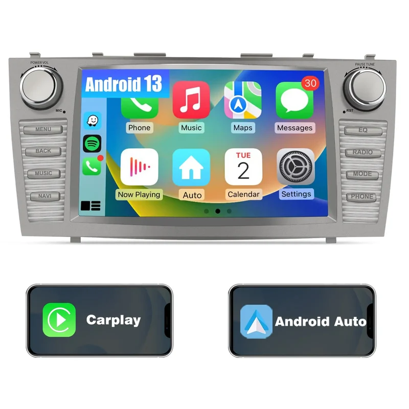AWESAFE Car Radio Compatible with Wireless CarPlay & Android Auto GPS for Toyota Camry - In 2007-2011