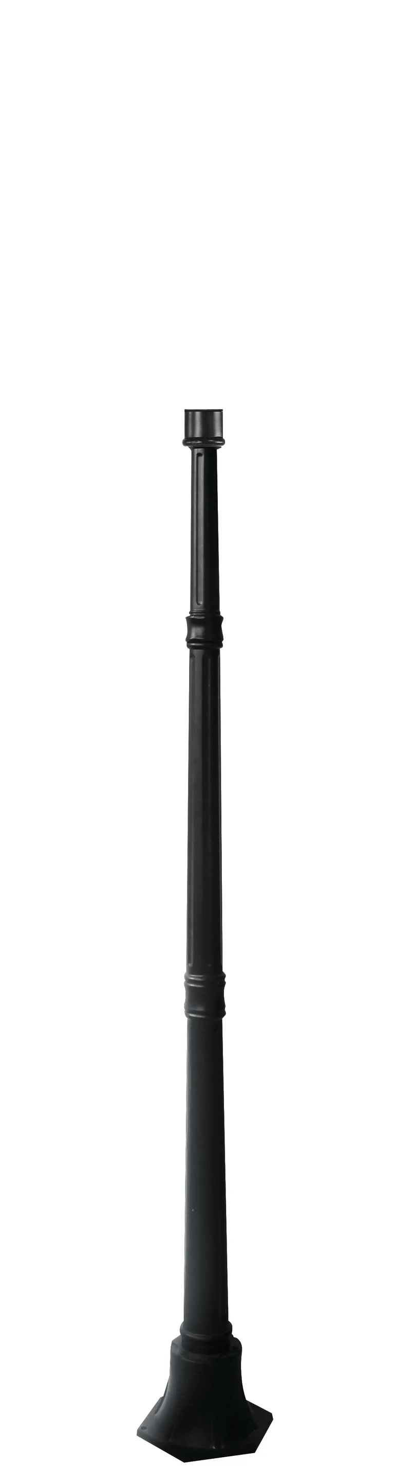 Black Aluminum Lamp Post Base for Solar Cap Lights