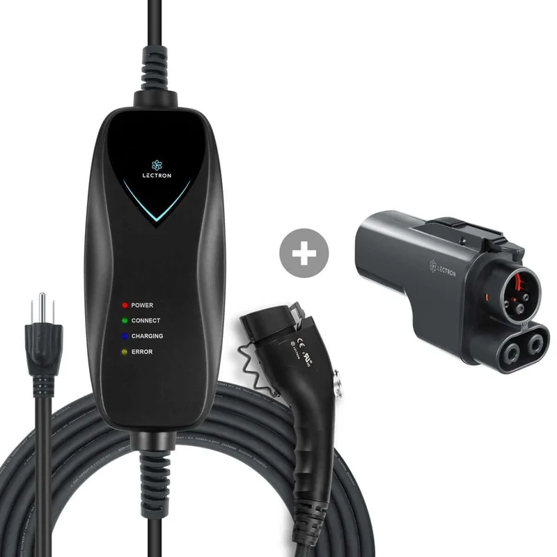 Lectron Vortex Plug Tesla (NACS) to CCS Adapter + Level 1 J1772 Portable Charger (NEMA 5-15 Version) Bundle