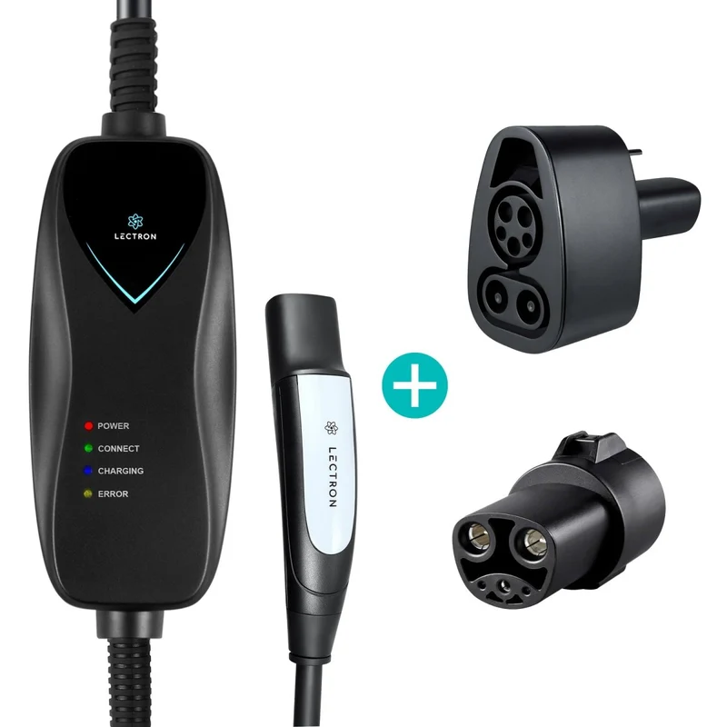 Lectron CCS to Tesla (NACS) Adapter + J1772 to Tesla (NACS) Adapter + Level 1 Tesla (NACS) Portable Charger (NEMA 5-15 Version) Bundle