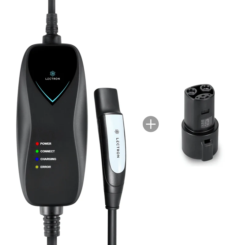 Lectron J1772 to Tesla (NACS) Adapter + Level 1 Tesla (NACS) Portable Charger (NEMA 5-15 Version) Bundle