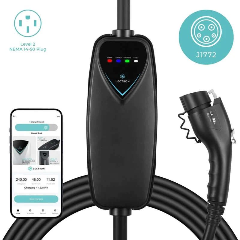 Lectron Portable Level 2 J1772 EV Charger | 240V | 40 Amp | NEMA 14-50