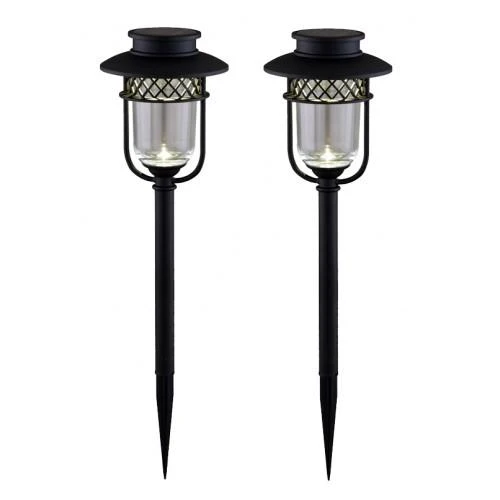 Solar Path Lights in Black Stainless Steel 10 Lumens - Sidewalk Stake Lighting