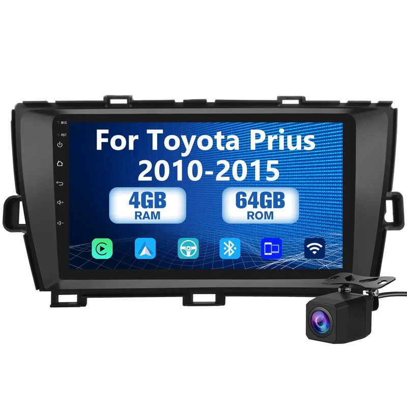 AWESAFE 13 Car Stereo with Wireless CarPlay & Android Auto Bluetooth WiFi for Toyota Prius 2010-2013