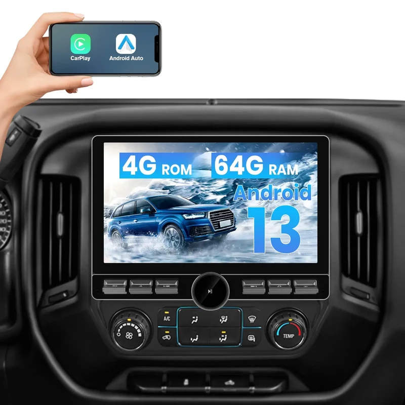 AWESAFE Qualcomm 6125 Car Radio Stereo with Wireless CarPlay & Android Auto Bluetooth for Chevrolet Silverado GMC Sierra 2014-2018