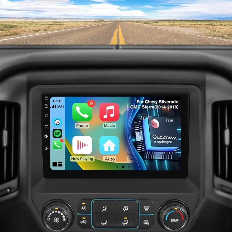 AWESAFE Car Radio Stereo with Wireless CarPlay & Android Auto GPS Bluetooth DSP for Chevy Silverado 2013