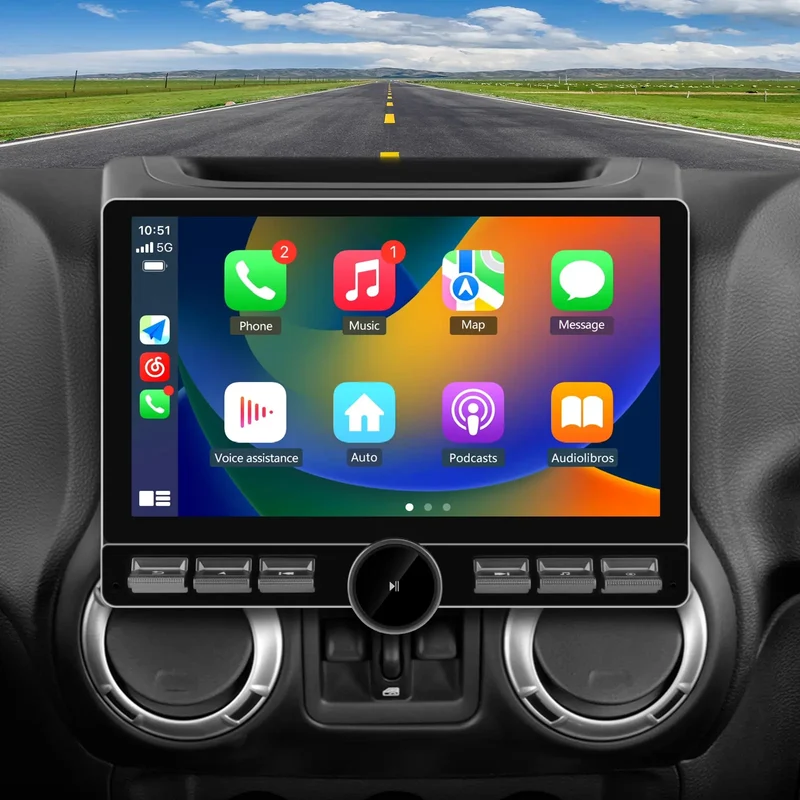AWESAFE Qualcomm 6125 Dual with Wireless CarPlay & Android Auto for Jeep Wrangler Dodge Ram 2007-2018