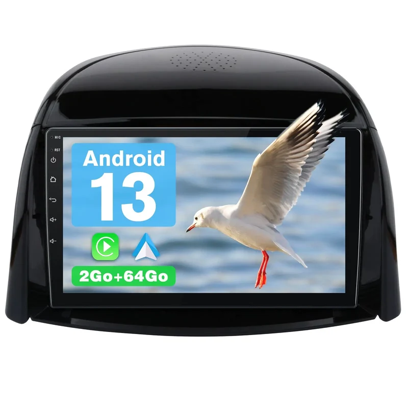 AWESAFE Autoradio 9 pouces Android 13 2+64 Go, Bluetooth, GPS, Android Auto et CarPlay sans fil pour Renault Koleos 2008-2016
