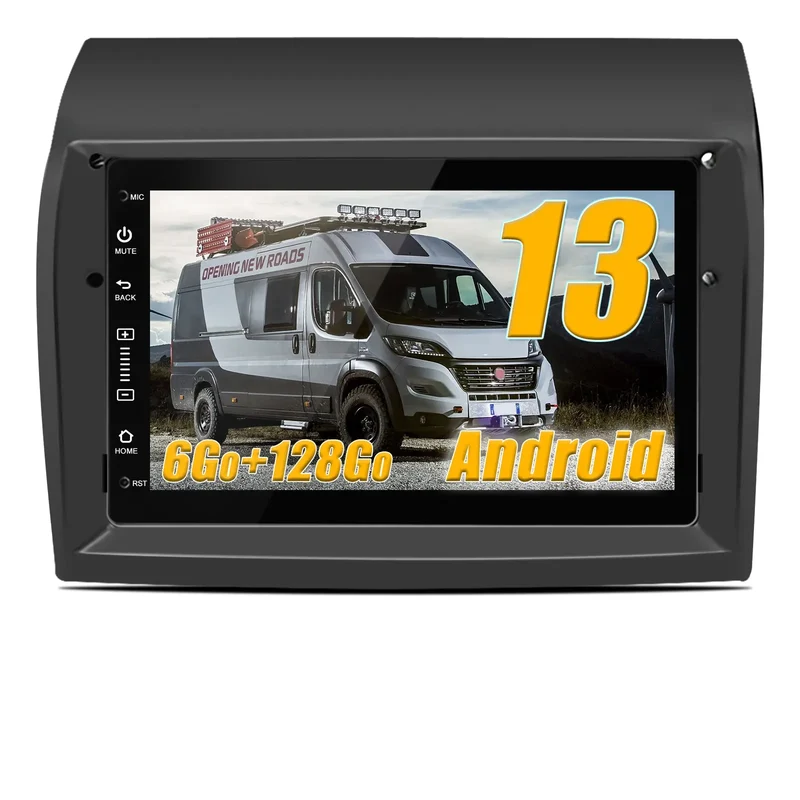 AWESAFE Autoradio 7 pouces Android 13 4G 6+128Go avec Bluetooth/DSP/GPS/Mirror Link/Android Auto & CarPlay sans fil - pour Citroen Jumper 2/ Peugeot Boxer 2/Fiat Ducato