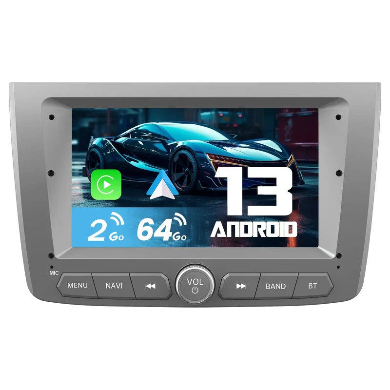 AWESAFE Autoradio 9 pouces Android 13 2+64 Go avec Bluetooth, GPS, FM/RDS,Android Auto & CarPlay sans fil - pour Alfa Romeo Mito 2008-2019