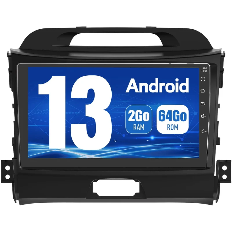 AWESAFE Android 13 Autoradio 9 pouces 2Go +64 Go avec WiFi /Bluetooth/DSP/Android Auto & CarPlay sans fil - pour Kia Sportage 3 (2010-2016)