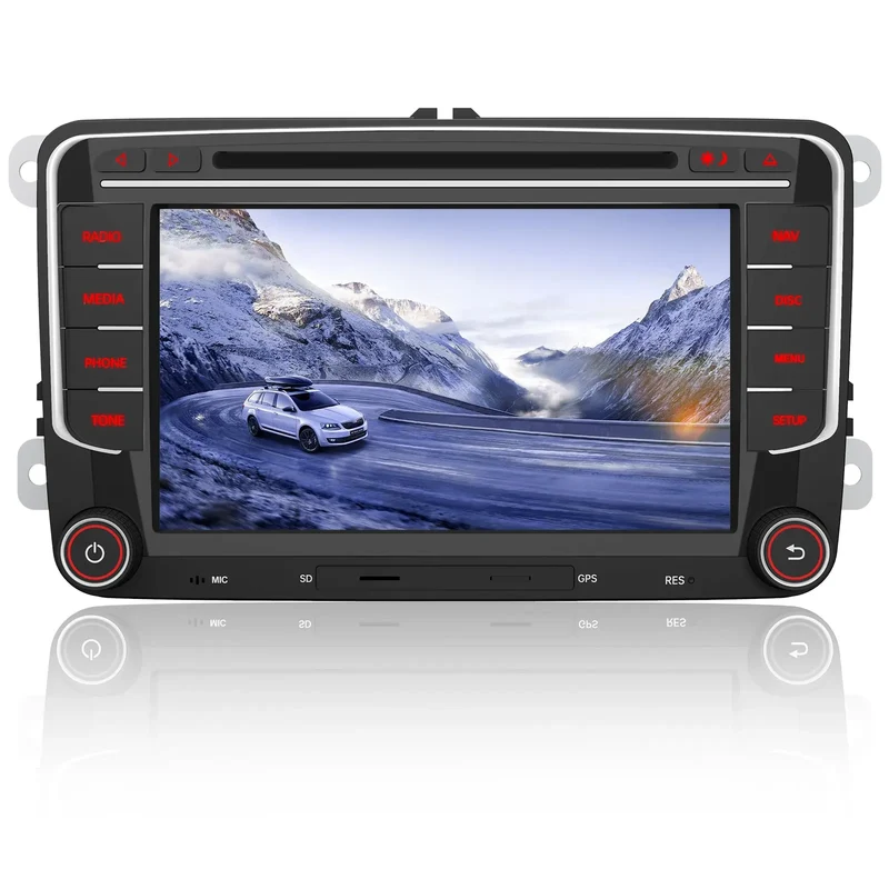 AWESAFE Autoradio 7'' Écran Tactile Mise à Niveau Système avec Mirror Link/Bluetooth/WiFi/GPS pour VW Golf, Seat, Skoda