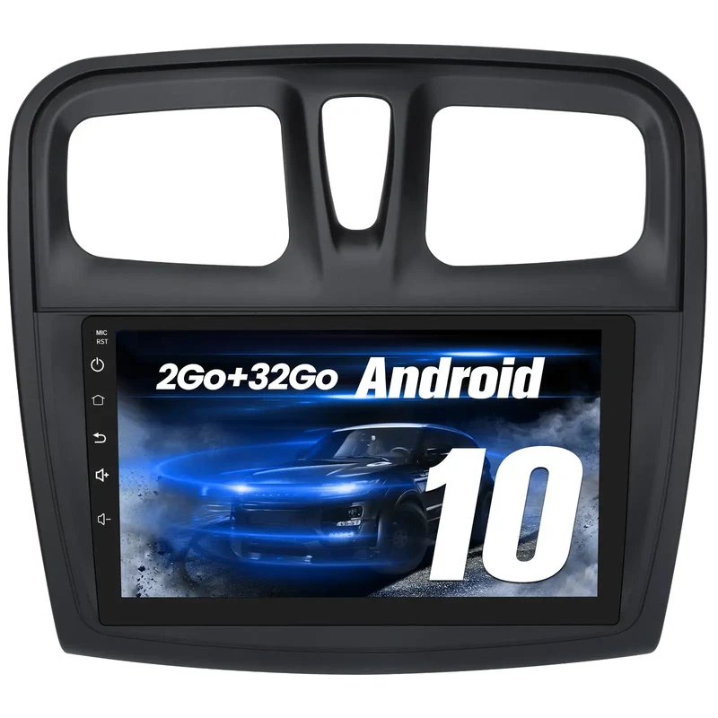 AWESAFE Autoradio Android 10.1 pouces 2 Go + 32 Go pour Logan 2 2012-2019 et Sandero 2 2014-2019 avec Bluetooth, sans fil, Android Auto et Carplay
