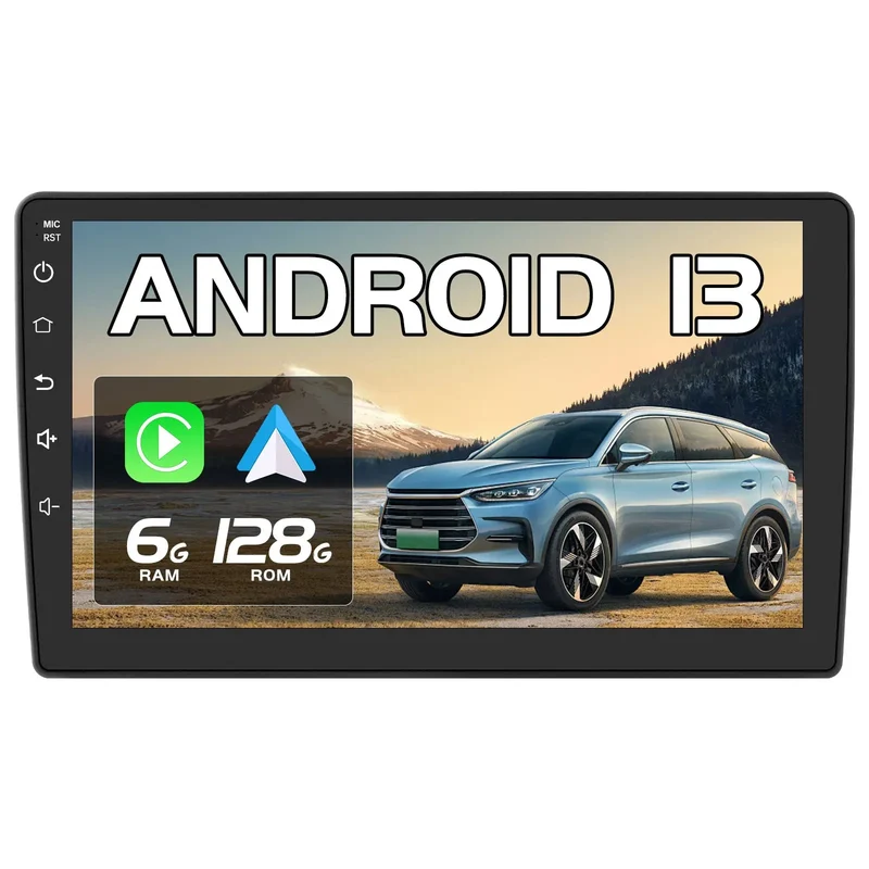 AWESAFE Radio de Coche Android 13 de 9 pulgadas 6G+128G para Peugeot 407 2004-2008 con Bluetooth, GPS, FM, CarPlay inalámbrico y Android Auto