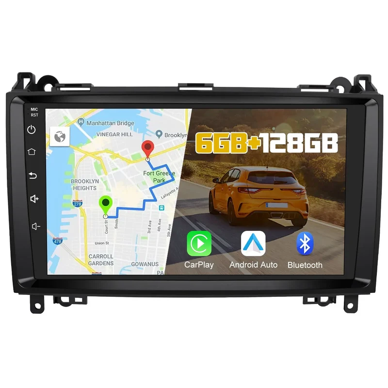 AWESAFE Android 13 Radio de Coche 9 Pulgadas 6GB+128GB con Bluetooth/GPS/FM, CarPlay Inalámbrico y Android Auto - Compatible con Mercedes Clase A W169 (2004-2012)