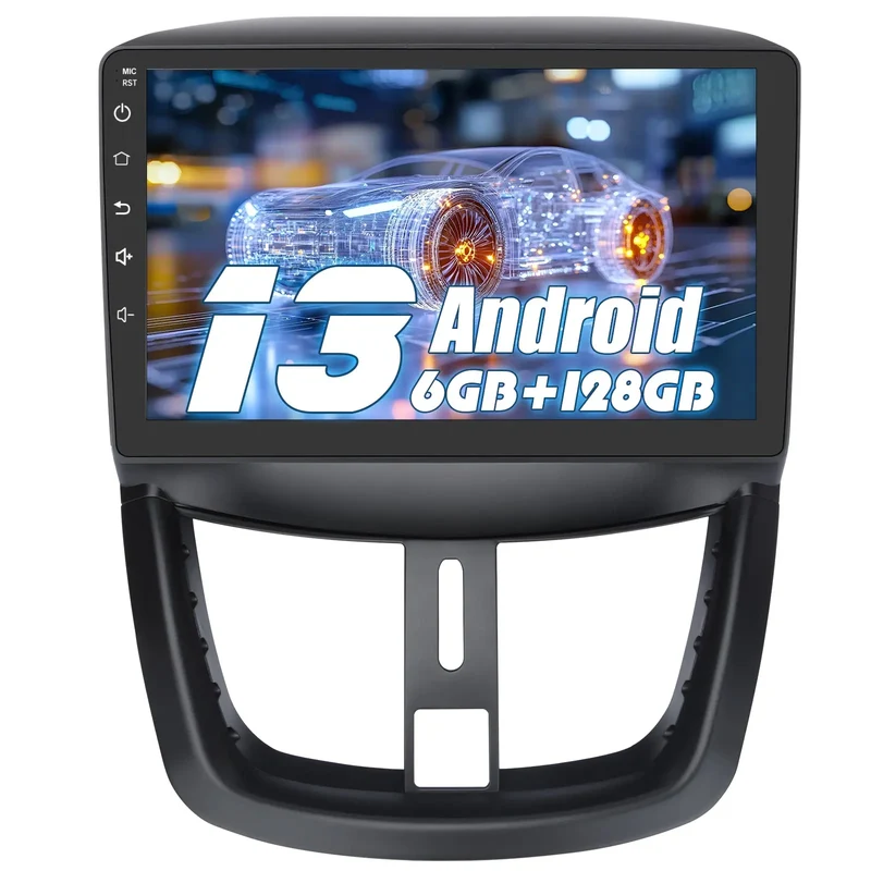 AWESAFE Android 13 Autoradio mit 9-Zoll-Touchscreen,6GB RAM +128GB Speicher für Peugeot 207 2006-2015,– Bluetooth, DSP, 4G, CarPlay & Android Auto